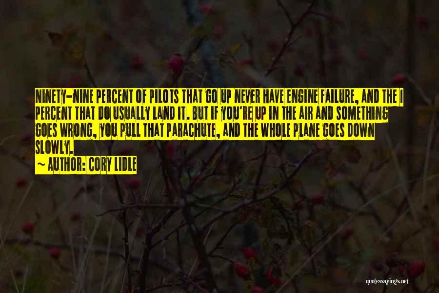 Cory Lidle Quotes: Ninety-nine Percent Of Pilots That Go Up Never Have Engine Failure, And The 1 Percent That Do Usually Land It.