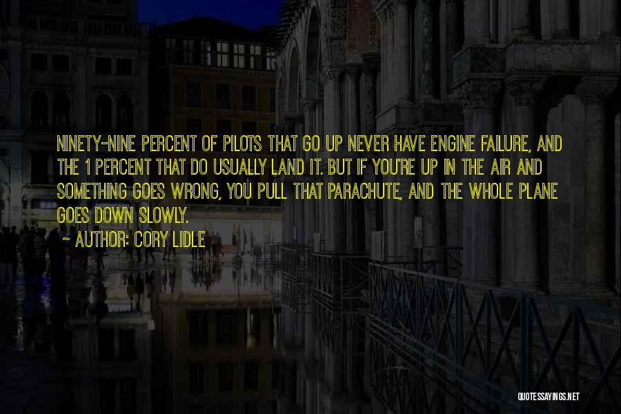 Cory Lidle Quotes: Ninety-nine Percent Of Pilots That Go Up Never Have Engine Failure, And The 1 Percent That Do Usually Land It.
