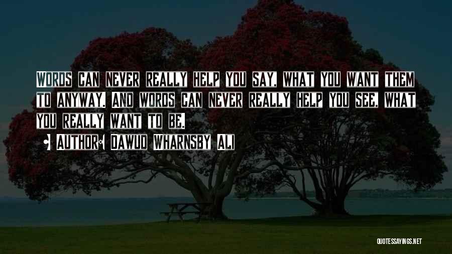 Dawud Wharnsby Ali Quotes: Words Can Never Really Help You Say, What You Want Them To Anyway. And Words Can Never Really Help You