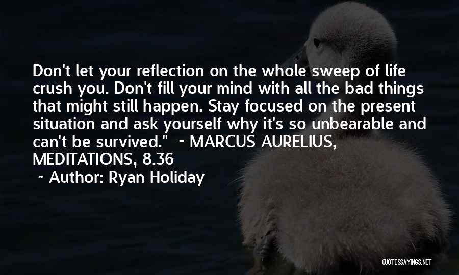 Ryan Holiday Quotes: Don't Let Your Reflection On The Whole Sweep Of Life Crush You. Don't Fill Your Mind With All The Bad