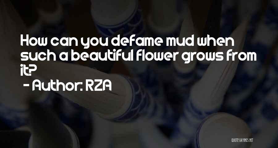 RZA Quotes: How Can You Defame Mud When Such A Beautiful Flower Grows From It?