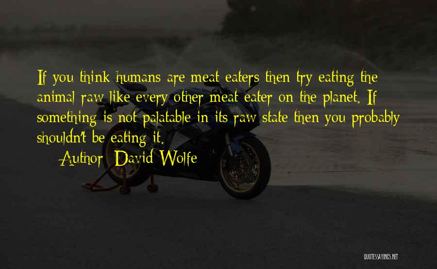 David Wolfe Quotes: If You Think Humans Are Meat-eaters Then Try Eating The Animal Raw Like Every Other Meat-eater On The Planet. If