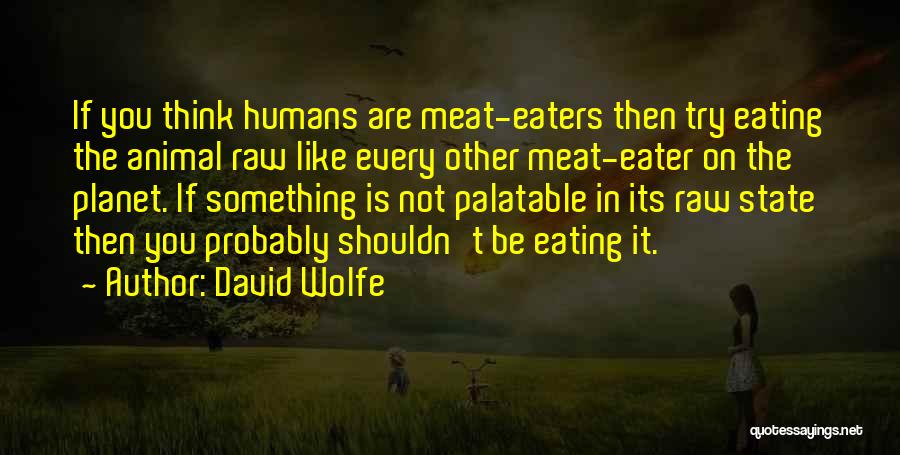 David Wolfe Quotes: If You Think Humans Are Meat-eaters Then Try Eating The Animal Raw Like Every Other Meat-eater On The Planet. If