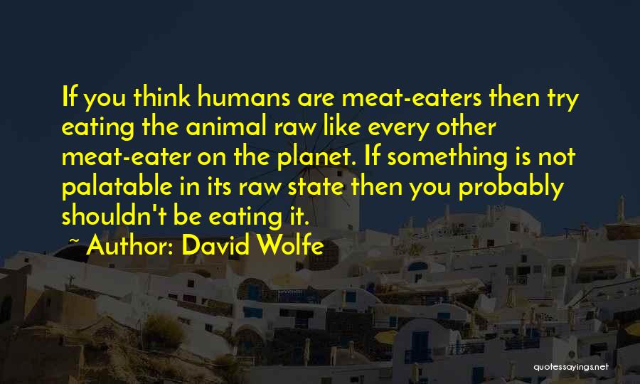 David Wolfe Quotes: If You Think Humans Are Meat-eaters Then Try Eating The Animal Raw Like Every Other Meat-eater On The Planet. If