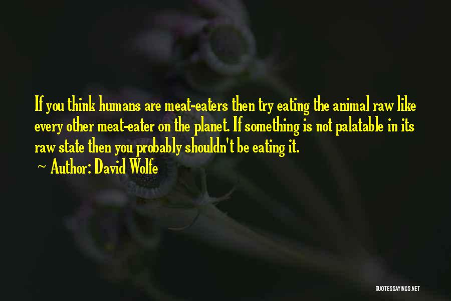 David Wolfe Quotes: If You Think Humans Are Meat-eaters Then Try Eating The Animal Raw Like Every Other Meat-eater On The Planet. If