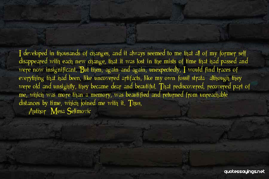 Mesa Selimovic Quotes: I Developed In Thousands Of Changes, And It Always Seemed To Me That All Of My Former Self Disappeared With