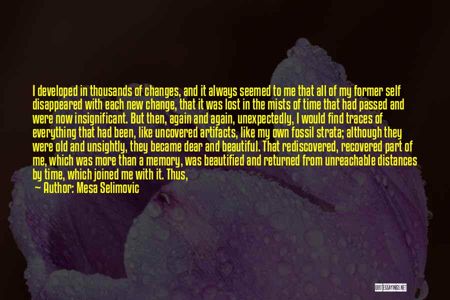 Mesa Selimovic Quotes: I Developed In Thousands Of Changes, And It Always Seemed To Me That All Of My Former Self Disappeared With