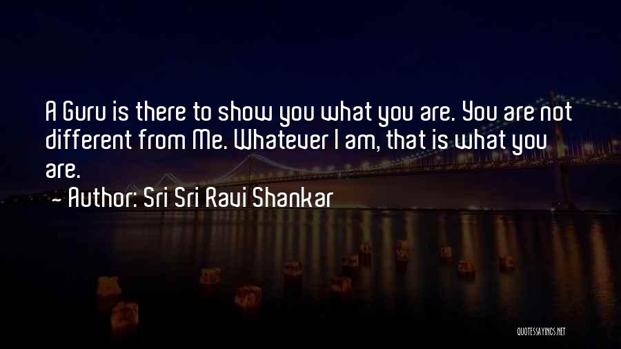 Sri Sri Ravi Shankar Quotes: A Guru Is There To Show You What You Are. You Are Not Different From Me. Whatever I Am, That