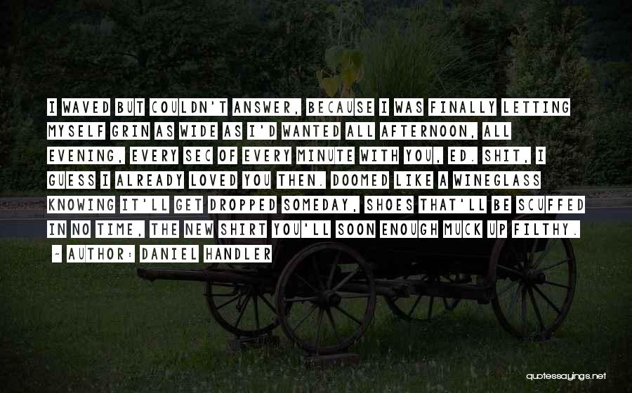 Daniel Handler Quotes: I Waved But Couldn't Answer, Because I Was Finally Letting Myself Grin As Wide As I'd Wanted All Afternoon, All