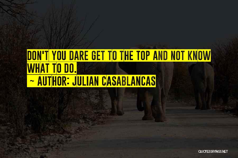 Julian Casablancas Quotes: Don't You Dare Get To The Top And Not Know What To Do.