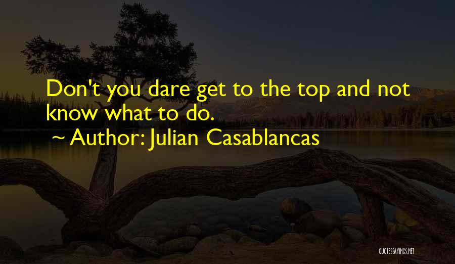 Julian Casablancas Quotes: Don't You Dare Get To The Top And Not Know What To Do.