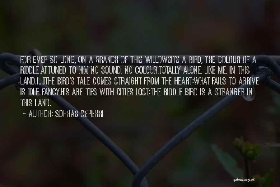 Sohrab Sepehri Quotes: For Ever So Long, On A Branch Of This Willowsits A Bird, The Colour Of A Riddle.attuned To Him No