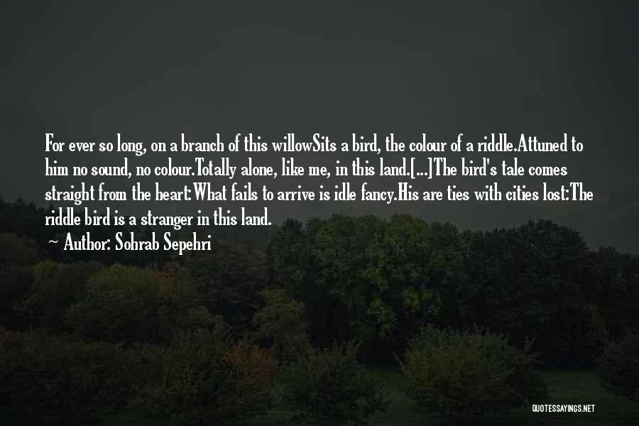 Sohrab Sepehri Quotes: For Ever So Long, On A Branch Of This Willowsits A Bird, The Colour Of A Riddle.attuned To Him No