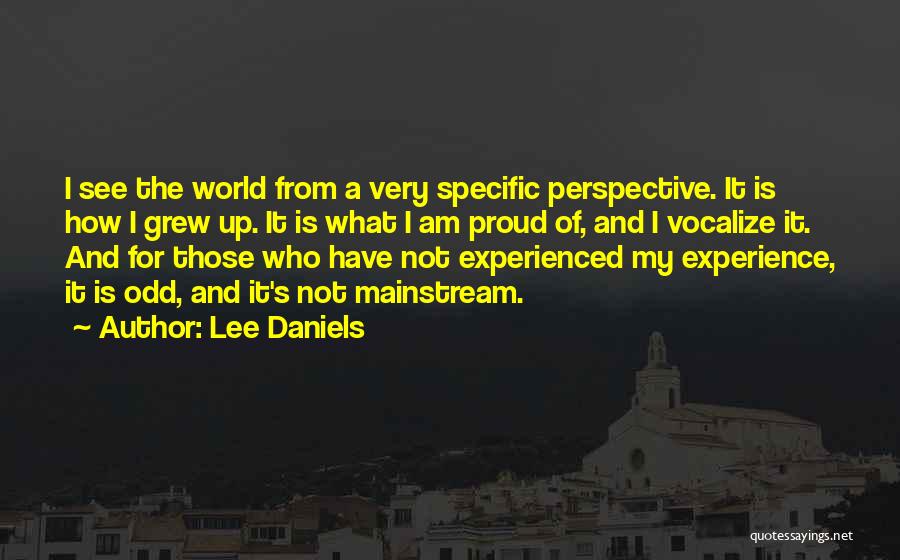 Lee Daniels Quotes: I See The World From A Very Specific Perspective. It Is How I Grew Up. It Is What I Am