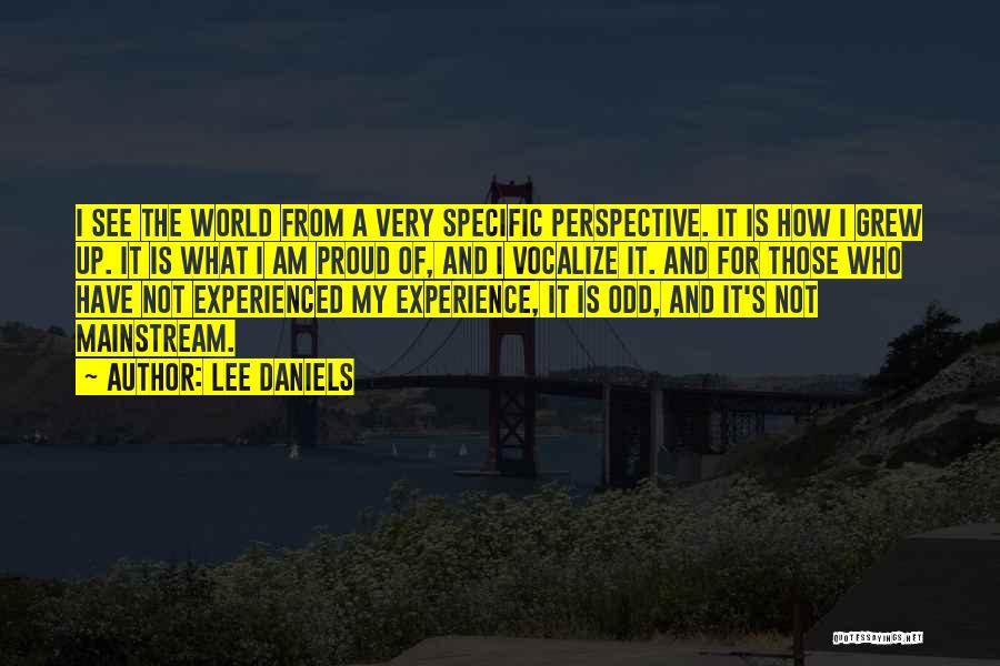 Lee Daniels Quotes: I See The World From A Very Specific Perspective. It Is How I Grew Up. It Is What I Am