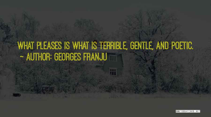 Georges Franju Quotes: What Pleases Is What Is Terrible, Gentle, And Poetic.