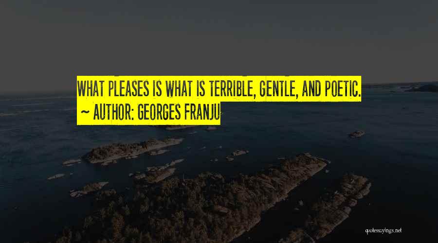 Georges Franju Quotes: What Pleases Is What Is Terrible, Gentle, And Poetic.