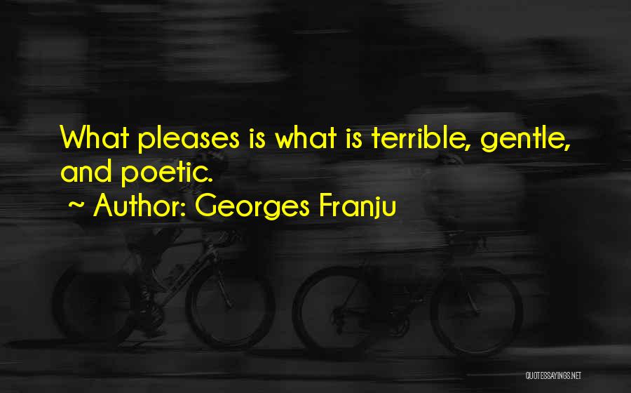 Georges Franju Quotes: What Pleases Is What Is Terrible, Gentle, And Poetic.