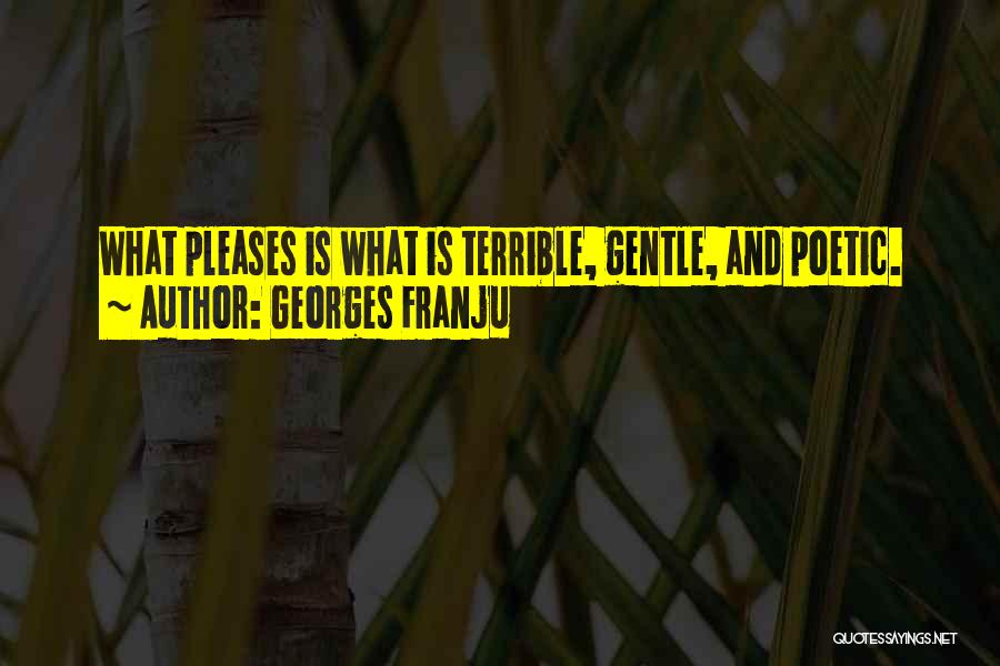 Georges Franju Quotes: What Pleases Is What Is Terrible, Gentle, And Poetic.