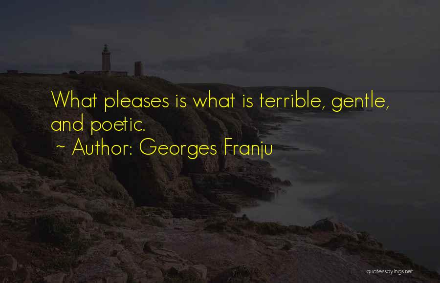 Georges Franju Quotes: What Pleases Is What Is Terrible, Gentle, And Poetic.