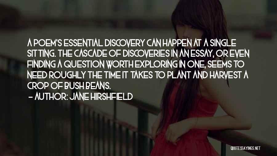 Jane Hirshfield Quotes: A Poem's Essential Discovery Can Happen At A Single Sitting. The Cascade Of Discoveries In An Essay, Or Even Finding