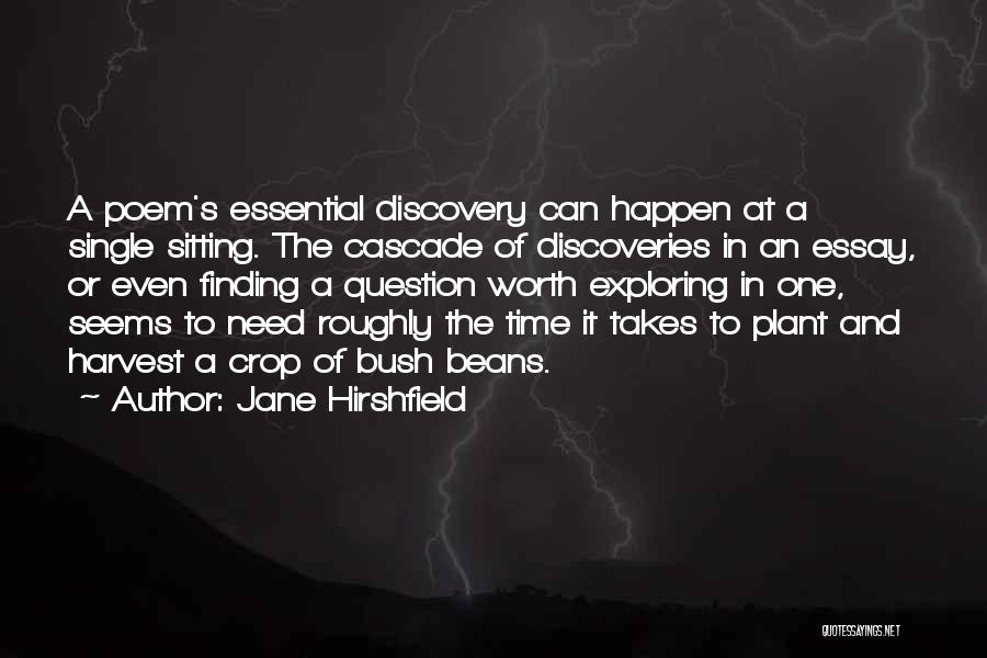 Jane Hirshfield Quotes: A Poem's Essential Discovery Can Happen At A Single Sitting. The Cascade Of Discoveries In An Essay, Or Even Finding