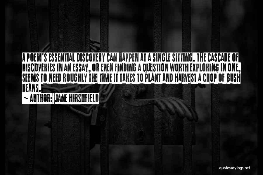 Jane Hirshfield Quotes: A Poem's Essential Discovery Can Happen At A Single Sitting. The Cascade Of Discoveries In An Essay, Or Even Finding