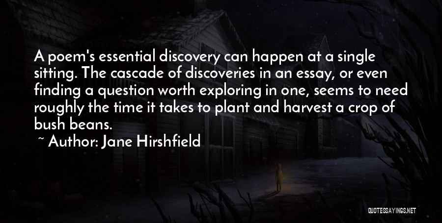 Jane Hirshfield Quotes: A Poem's Essential Discovery Can Happen At A Single Sitting. The Cascade Of Discoveries In An Essay, Or Even Finding