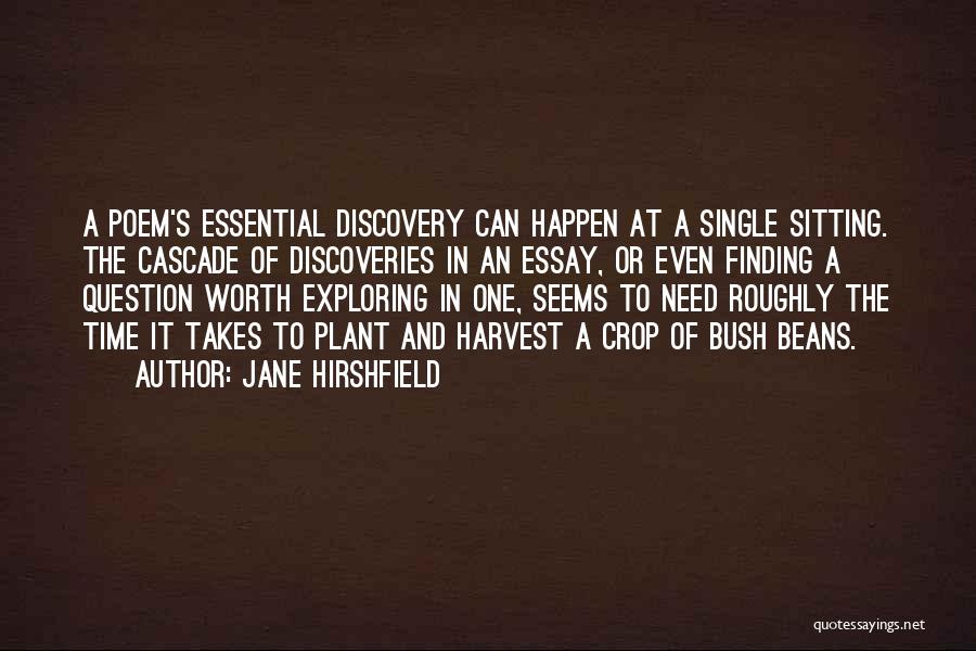 Jane Hirshfield Quotes: A Poem's Essential Discovery Can Happen At A Single Sitting. The Cascade Of Discoveries In An Essay, Or Even Finding