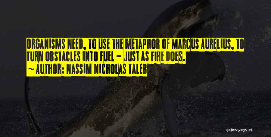 Nassim Nicholas Taleb Quotes: Organisms Need, To Use The Metaphor Of Marcus Aurelius, To Turn Obstacles Into Fuel - Just As Fire Does.