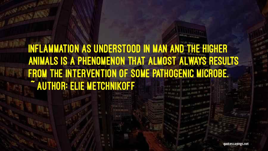 Elie Metchnikoff Quotes: Inflammation As Understood In Man And The Higher Animals Is A Phenomenon That Almost Always Results From The Intervention Of