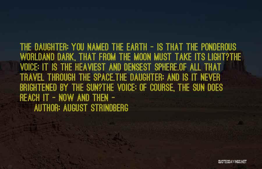 August Strindberg Quotes: The Daughter: You Named The Earth - Is That The Ponderous Worldand Dark, That From The Moon Must Take Its