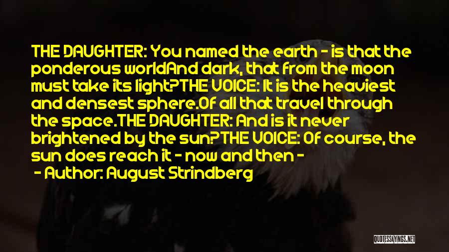 August Strindberg Quotes: The Daughter: You Named The Earth - Is That The Ponderous Worldand Dark, That From The Moon Must Take Its