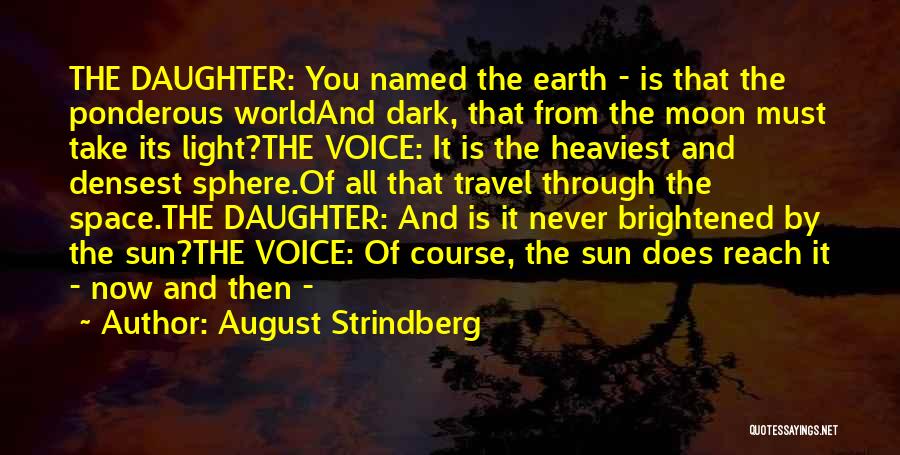 August Strindberg Quotes: The Daughter: You Named The Earth - Is That The Ponderous Worldand Dark, That From The Moon Must Take Its