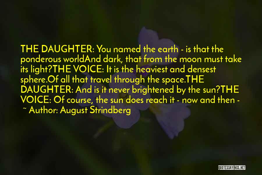 August Strindberg Quotes: The Daughter: You Named The Earth - Is That The Ponderous Worldand Dark, That From The Moon Must Take Its