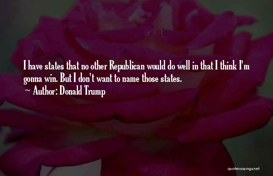 Donald Trump Quotes: I Have States That No Other Republican Would Do Well In That I Think I'm Gonna Win. But I Don't