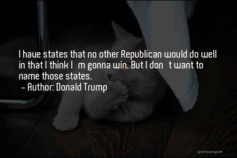 Donald Trump Quotes: I Have States That No Other Republican Would Do Well In That I Think I'm Gonna Win. But I Don't