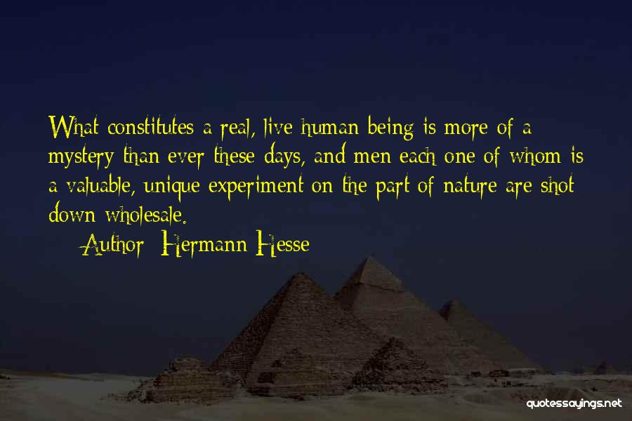 Hermann Hesse Quotes: What Constitutes A Real, Live Human Being Is More Of A Mystery Than Ever These Days, And Men Each One