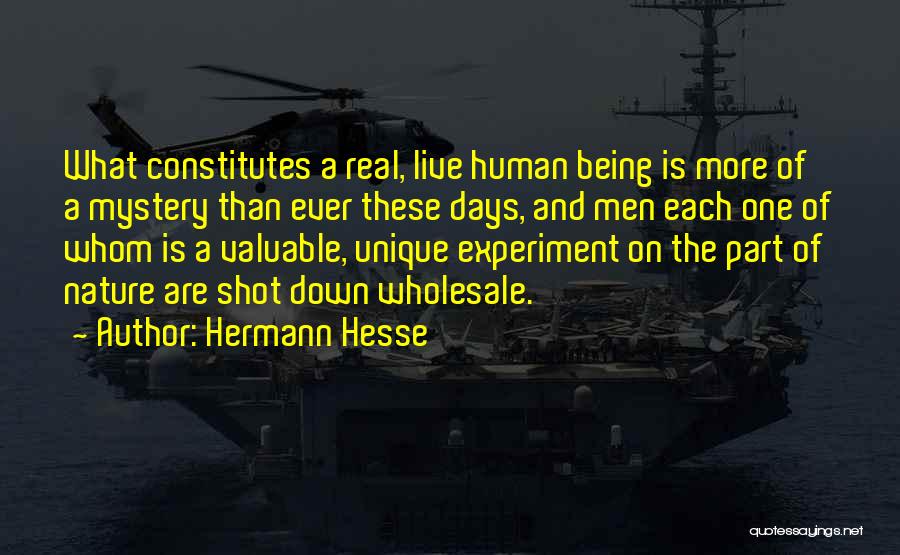 Hermann Hesse Quotes: What Constitutes A Real, Live Human Being Is More Of A Mystery Than Ever These Days, And Men Each One