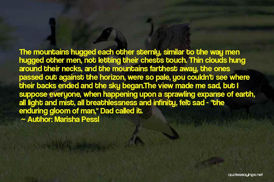 Marisha Pessl Quotes: The Mountains Hugged Each Other Sternly, Similar To The Way Men Hugged Other Men, Not Letting Their Chests Touch. Thin