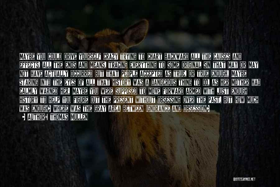 Thomas Mullen Quotes: Maybe You Could Drive Yourself Crazy Trying To Chart Backward All The Causes And Effects, All The Ends And Means,