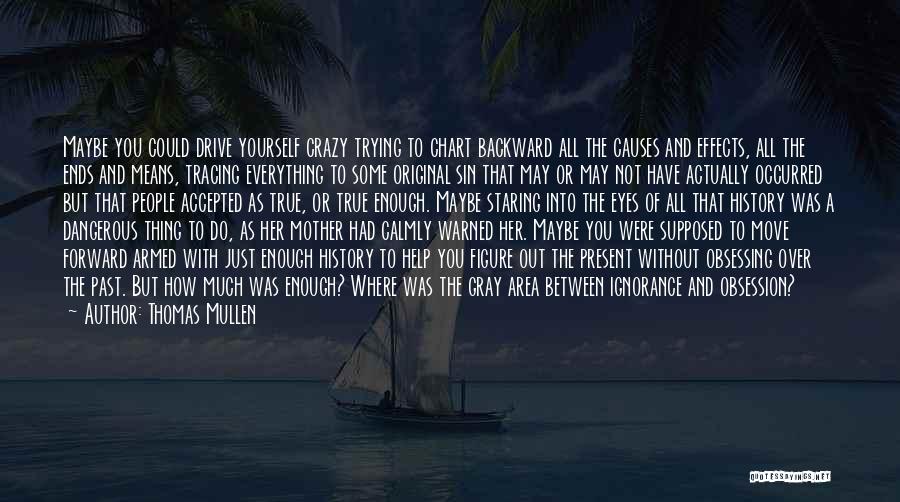 Thomas Mullen Quotes: Maybe You Could Drive Yourself Crazy Trying To Chart Backward All The Causes And Effects, All The Ends And Means,