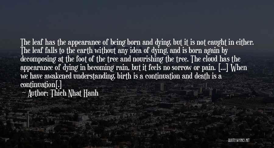 Thich Nhat Hanh Quotes: The Leaf Has The Appearance Of Being Born And Dying, But It Is Not Caught In Either. The Leaf Falls