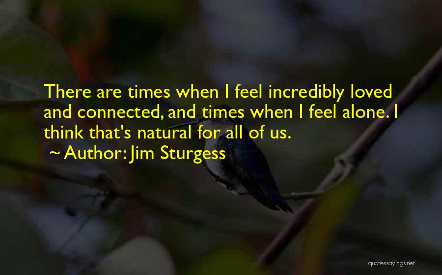 Jim Sturgess Quotes: There Are Times When I Feel Incredibly Loved And Connected, And Times When I Feel Alone. I Think That's Natural