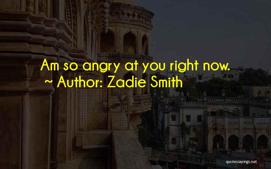 Zadie Smith Quotes: Am So Angry At You Right Now.