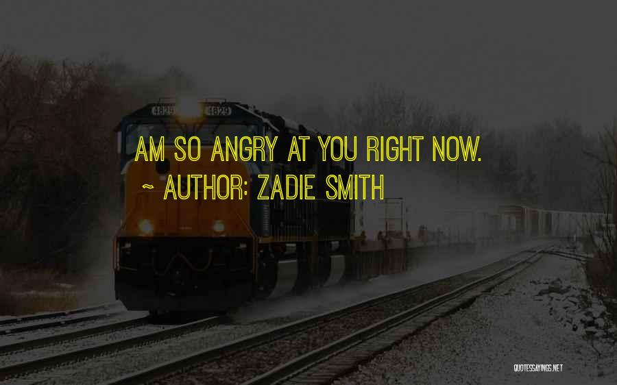 Zadie Smith Quotes: Am So Angry At You Right Now.