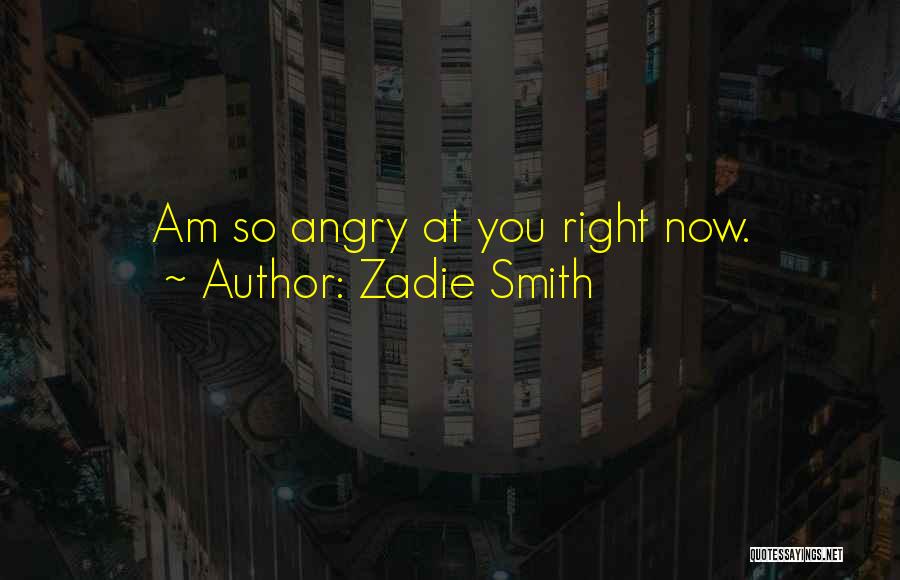 Zadie Smith Quotes: Am So Angry At You Right Now.