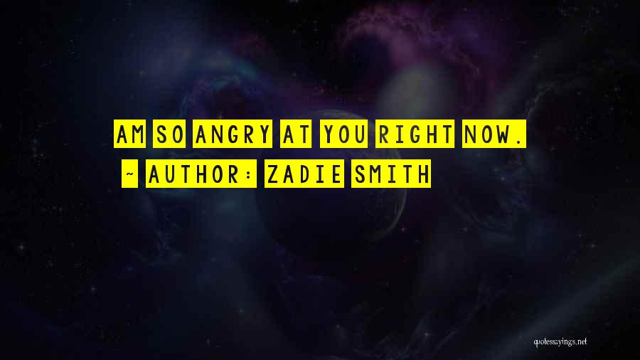 Zadie Smith Quotes: Am So Angry At You Right Now.