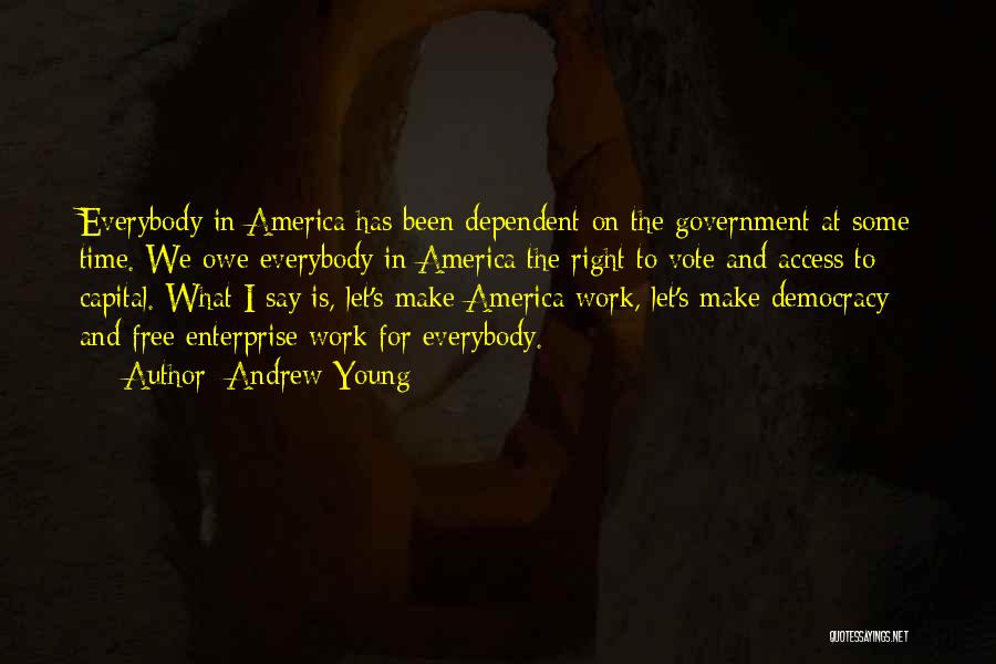 Andrew Young Quotes: Everybody In America Has Been Dependent On The Government At Some Time. We Owe Everybody In America The Right To