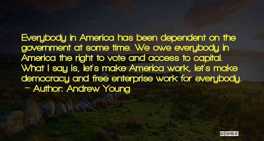 Andrew Young Quotes: Everybody In America Has Been Dependent On The Government At Some Time. We Owe Everybody In America The Right To